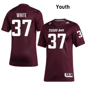 #37 Tyler White TAMU SEC Football NCAA Embroidered Numbers Jersey (Youth, Maroon) 50963062