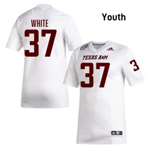 Genuine Tyler White Texas A&M #37 White Youth High School SEC High-Performance Football Jersey 38122883