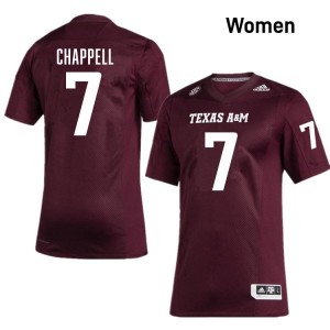 Texas A&M Maroon #7 Tyreek Chappell Women Authentic SEC NCAA Pro-Stitched Football Jersey 86328291