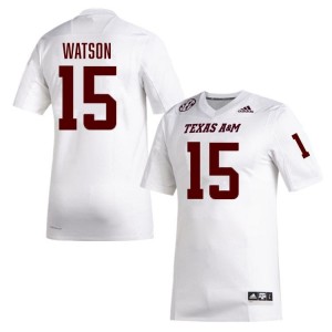 Aggies SEC #15 Wesley Watson Men College Football White Game Day Sewn Jersey 98940570