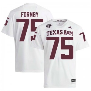 Genuine Wilkin Formby Texas A&M Aggies #75 White Men College SEC High-Performance Football Jersey 21537732