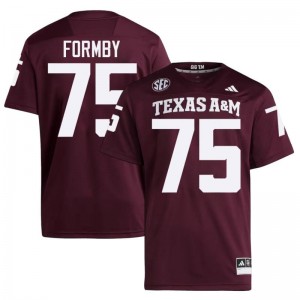 Wilkin Formby Men Licensed #75 Texas A&M SEC Maroon Football Player High-Quality Jersey 55825795