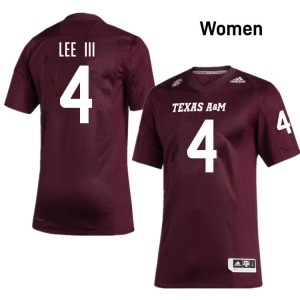 #4 Will Lee III Texas A&M SEC Football Player Embroidered Numbers Jersey (Women, Maroon) 87493941
