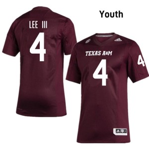 TAMU SEC #4 Will Lee III Youth High School Football Maroon Game Day Sewn Jersey 58316656