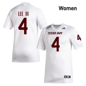 Genuine Will Lee III Texas A&M Aggies #4 White Women NCAA SEC High-Performance Football Jersey 68356110