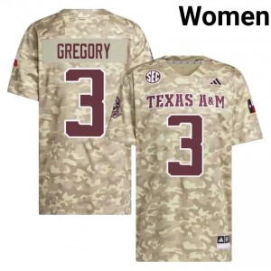 #3 Aaron Gregory Texas A&M SEC Football NCAA Embroidered Numbers Jersey (Women, Beige) 70244490
