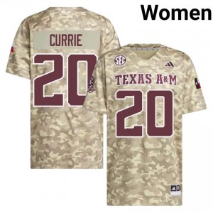 Adonyss Currie Women Licensed #20 Texas A&M SEC Beige Football College High-Quality Jersey 63538241