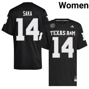 Women Anto Saka Aggies Pride #14 Black SEC Sewn University Football Jersey 16853072