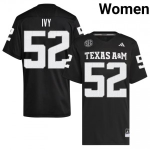 Genuine Blake Ivy Texas A&M Aggies #52 Black Women College SEC High-Performance Football Jersey 86317367