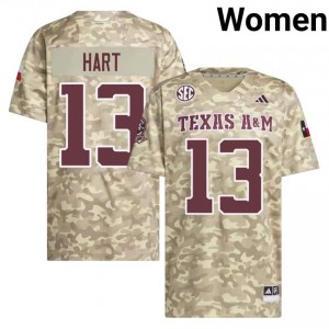 #13 Brady Hart Texas A&M SEC Football College Embroidered Numbers Jersey (Women, Beige) 32860464
