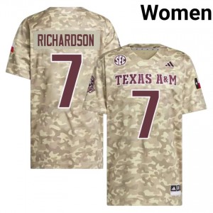Women Bucky Richardson Aggies Pride #7 Beige SEC Sewn NCAA Football Jersey 84110295