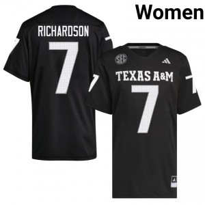#7 Bucky Richardson Texas A&M SEC Football College Embroidered Numbers Jersey (Women, Black) 21854560