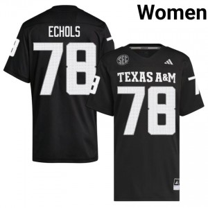 Coen Echols Women Licensed #78 Texas A&M SEC Black Football University High-Quality Jersey 81779147