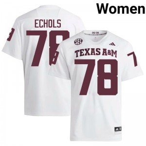 Genuine Coen Echols Texas A&M Aggies #78 White Women NCAA SEC High-Performance Football Jersey 66189363