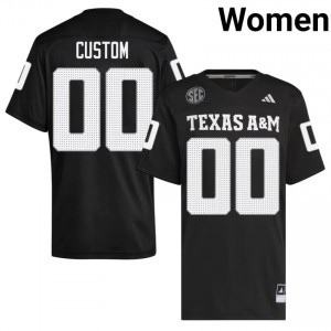 Women Custom Aggies Pride #00 Black SEC Sewn Player Football Jersey 68555878