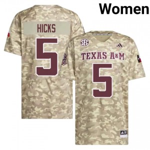 DJ Hicks Women Licensed #5 Texas A&M SEC Beige Football High School High-Quality Jersey 27698702