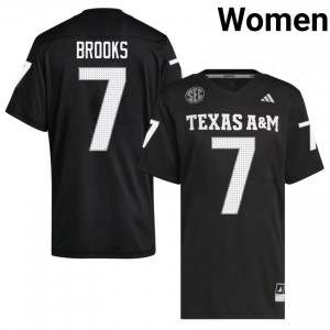 Dalton Brooks Women Licensed #7 Texas A&M SEC Black Football Player High-Quality Jersey 83062810