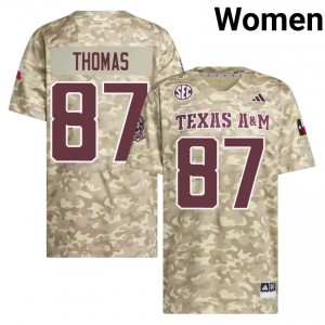 Genuine Houston Thomas Texas A&M Aggies #87 Beige Women NCAA SEC High-Performance Football Jersey 89982221