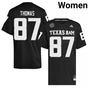 Houston Thomas Women Licensed #87 Texas A&M SEC Black Football College High-Quality Jersey 34162940
