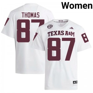 TAMU SEC #87 Houston Thomas Women Player Football White Game Day Sewn Jersey 34441702