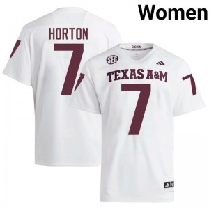 Aggies White #7 Isaiah Horton Women Authentic SEC Player Pro-Stitched Football Jersey 46491811