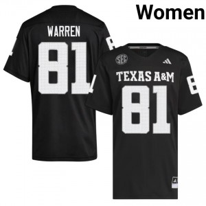 #81 Jayden Warren Texas A&M SEC Football High School Embroidered Numbers Jersey (Women, Black) 76365828