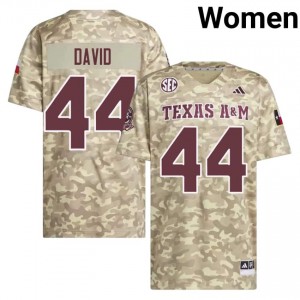Genuine John David Crow Texas A&M Aggies #44 Beige Women University SEC High-Performance Football Jersey 30483436