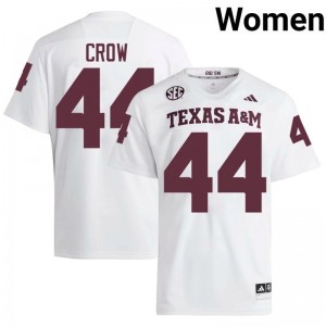 White John David Crow #44 12th Man Legacy Edition Football Women Player Durable-Stitched SEC Jersey 11279692