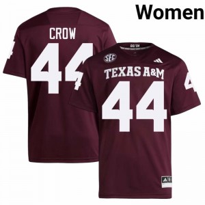 Women John David Crow Aggies Pride #44 Maroon SEC Sewn High School Football Jersey 27163933