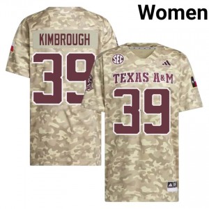#39 John Kimbrough Texas A&M SEC Football University Embroidered Numbers Jersey (Women, Beige) 75638206