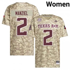 Johnny Manziel Women Licensed #2 Texas A&M SEC Beige Football High School High-Quality Jersey 76429570