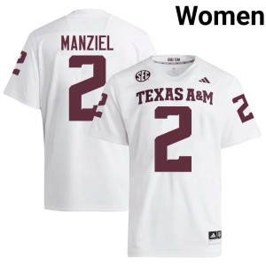 Women Johnny Manziel Aggies Pride #2 White SEC Sewn College Football Jersey 53255023