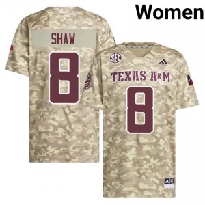 TAMU SEC #8 Jordan Shaw Women NCAA Football Beige Game Day Sewn Jersey 49983775