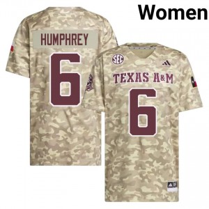 Women Julio Humphrey Aggies Pride #6 Beige SEC Sewn High School Football Jersey 89673953