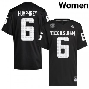 #6 Julio Humphrey Texas A&M SEC Football University Embroidered Numbers Jersey (Women, Black) 46826638