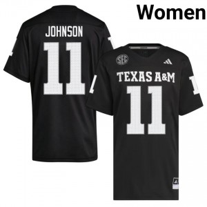 Aggies Black #11 Kelshaun Johnson Women Authentic SEC College Pro-Stitched Football Jersey 39461954