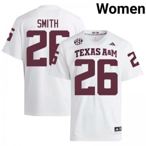 White Kevin Smith #26 12th Man Legacy Edition Football Women University Durable-Stitched SEC Jersey 11189025