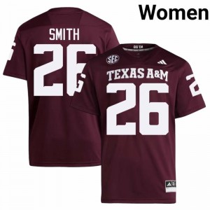 Women Kevin Smith Aggies Pride #26 Maroon SEC Sewn NCAA Football Jersey 10329687