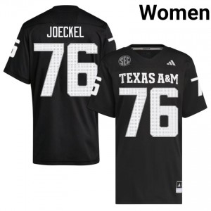 TAMU SEC #76 Luke Joeckel Women High School Football Black Game Day Sewn Jersey 75991399