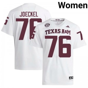 Aggies White #76 Luke Joeckel Women Authentic SEC NCAA Pro-Stitched Football Jersey 71385750