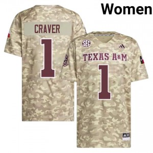 Mario Craver Women Licensed #1 Texas A&M SEC Beige Football Player High-Quality Jersey 18631344