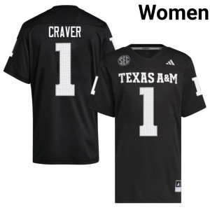 Black Mario Craver #1 12th Man Legacy Edition Football Women High School Durable-Stitched SEC Jersey 62594264