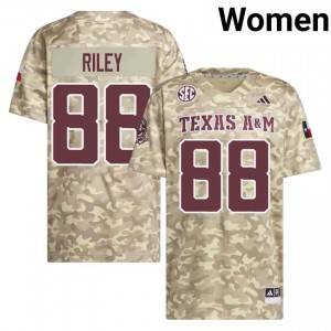 Aggies Beige #88 Micah Riley Women Authentic SEC College Pro-Stitched Football Jersey 63642737