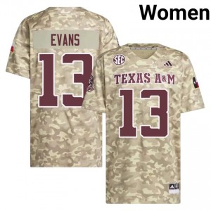 TAMU SEC #13 Mike Evans Women University Football Beige Game Day Sewn Jersey 22031122
