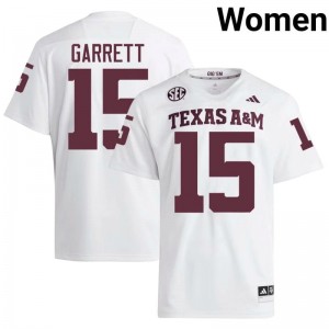 #15 Myles Garrett Texas A&M SEC Football Player Embroidered Numbers Jersey (Women, White) 92316887
