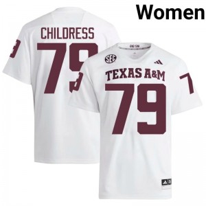 Ray Childress Women Licensed #79 Texas A&M SEC White Football NCAA High-Quality Jersey 41876215