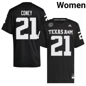 Ray Coney Women Licensed #21 Texas A&M SEC Black Football High School High-Quality Jersey 81832591