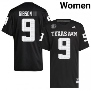 Aggies Black #9 Rickey Gibson III Women Authentic SEC High School Pro-Stitched Football Jersey 51487207