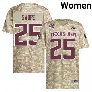 Aggies Beige #25 Ryan Swope Women Authentic SEC NCAA Pro-Stitched Football Jersey 57685574