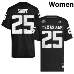 Genuine Ryan Swope Texas A&M Aggies #25 Black Women College SEC High-Performance Football Jersey 83225516